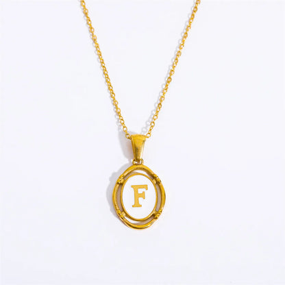 Wholesale Jewelry Lady Commute Letter 201 Stainless Steel 304 Stainless Steel 18K Gold Plated Plating Necklace