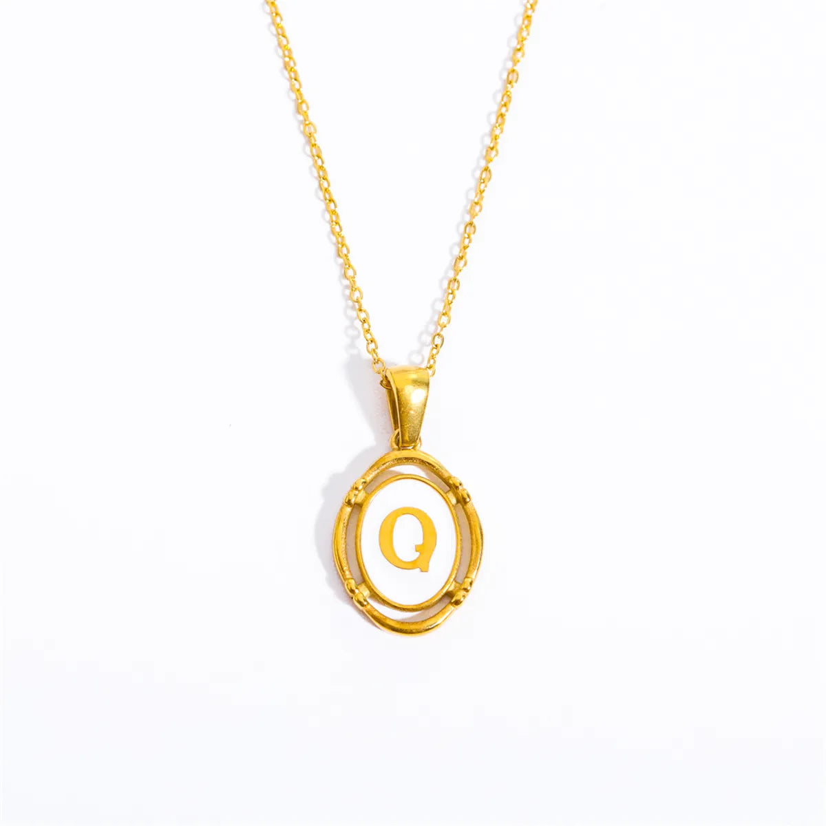 Wholesale Jewelry Lady Commute Letter 201 Stainless Steel 304 Stainless Steel 18K Gold Plated Plating Necklace