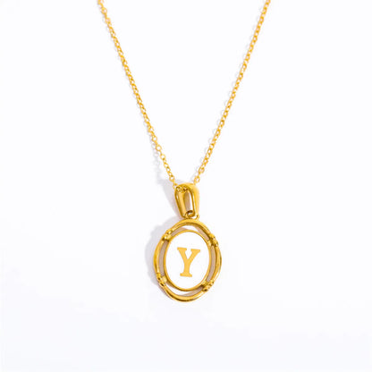 Wholesale Jewelry Lady Commute Letter 201 Stainless Steel 304 Stainless Steel 18K Gold Plated Plating Necklace