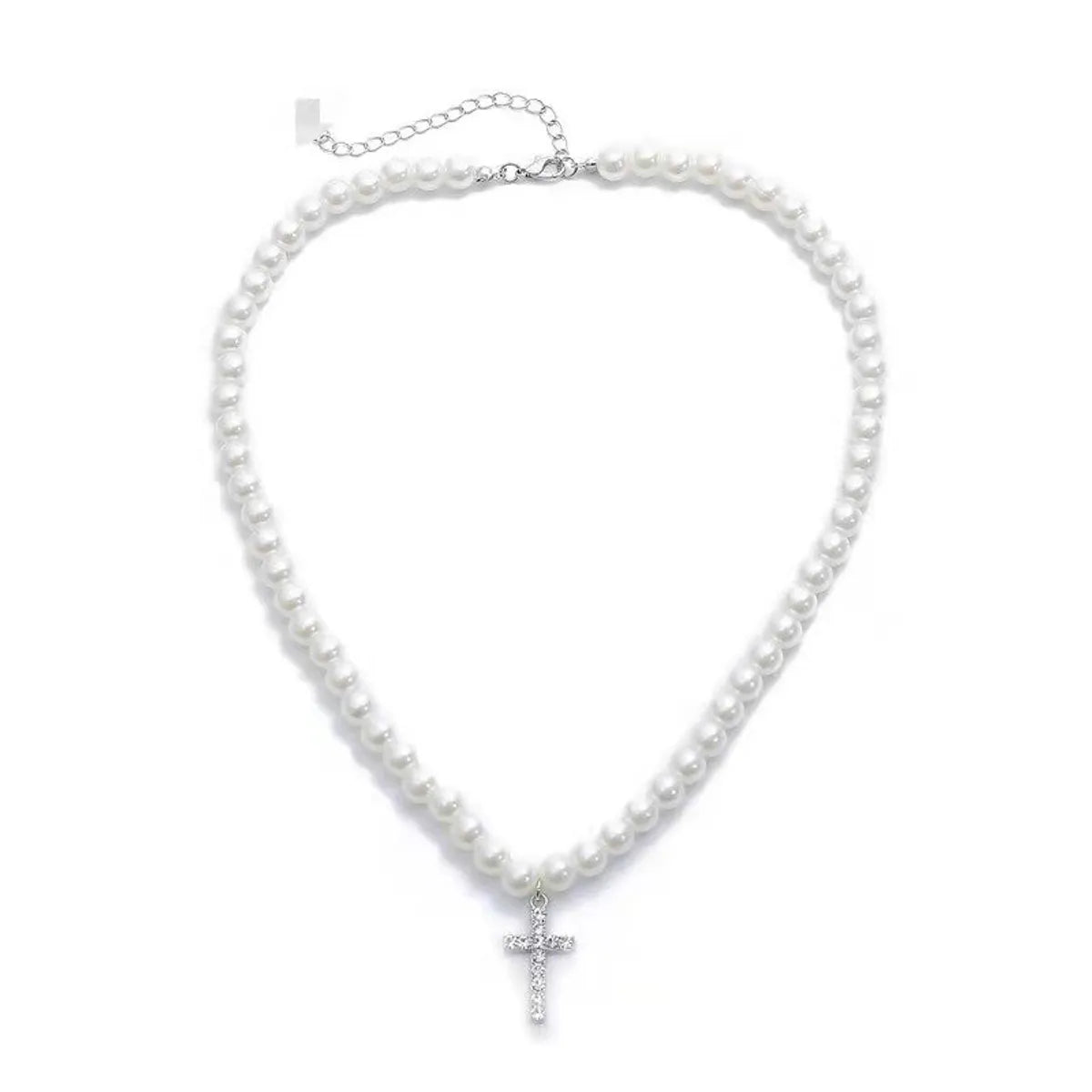 Lady Cross Artificial Gemstones Artificial Pearl Wholesale Necklace