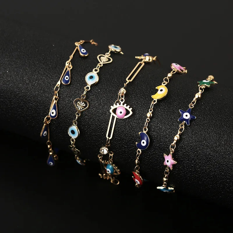 Lady Devil'S Eye Star Copper Plating Bracelets