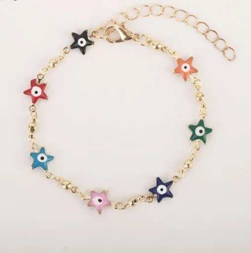 Lady Devil'S Eye Star Copper Plating Bracelets