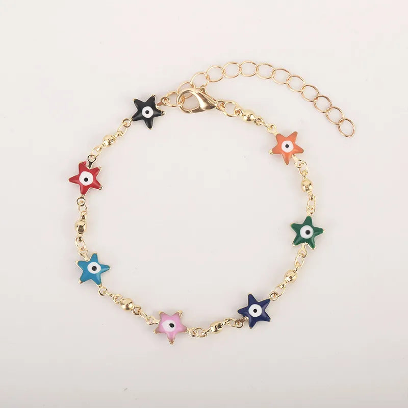 Lady Devil'S Eye Star Copper Plating Bracelets