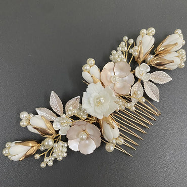 Lady Flower Alloy Handmade Hair Combs