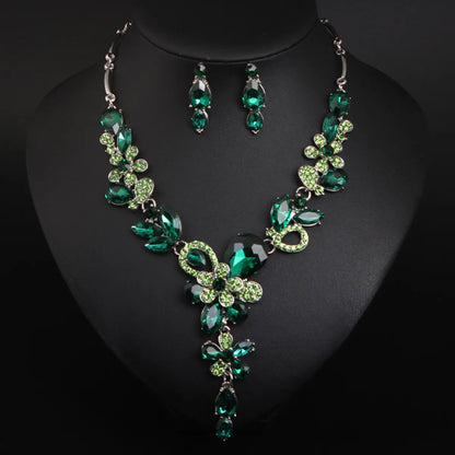 Lady Flower Artificial Gemstones Artificial Crystal Alloy Wholesale Necklace