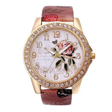 Lady Flower Buckle Quartz Women'S Watches