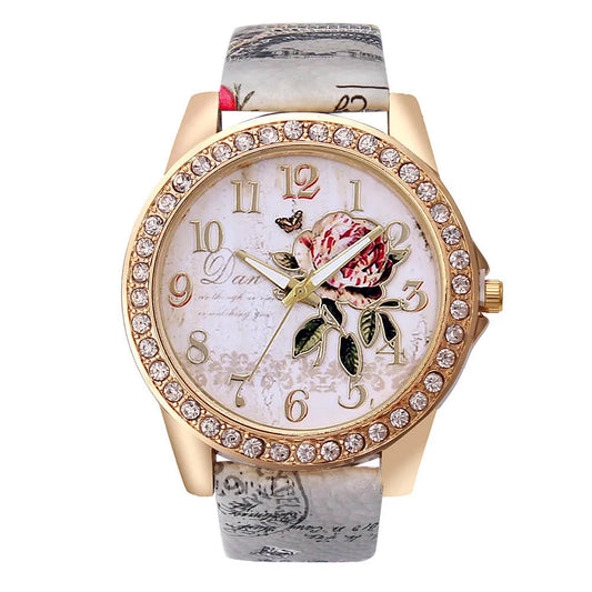 Lady Flower Buckle Quartz Women'S Watches