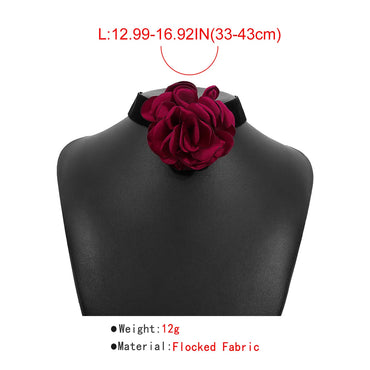 Lady Flower Petal Cloth Women's Choker