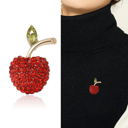 Lady Fruit Alloy Inlay Artificial Diamond Women'S Brooches