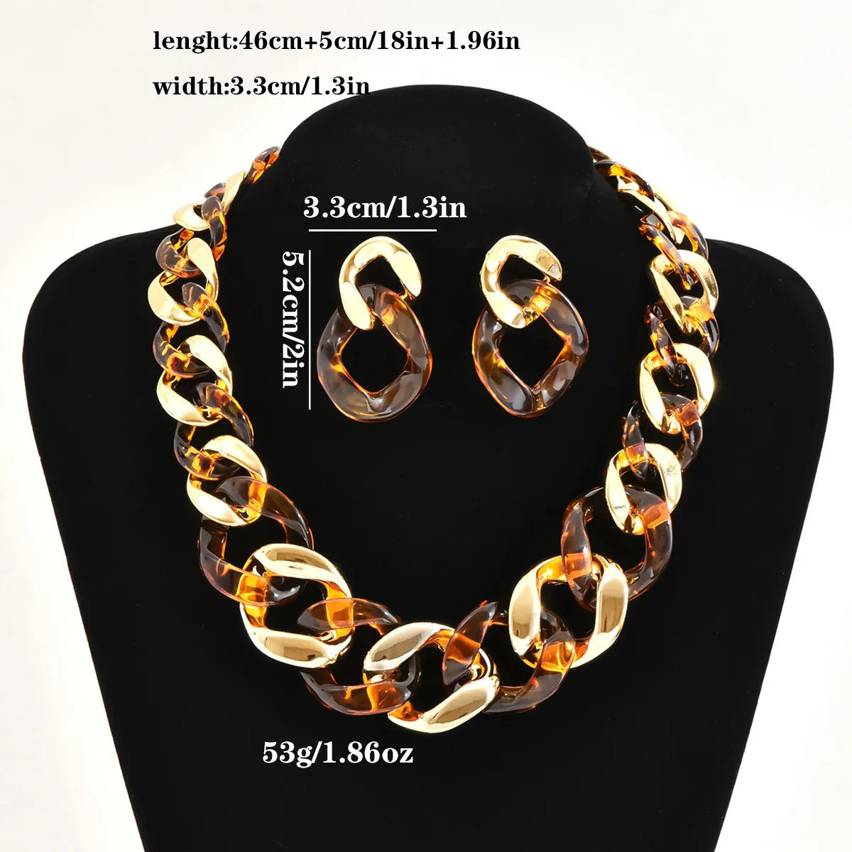 Lady Geometric Arylic Wholesale Earrings Necklace Jewelry Set