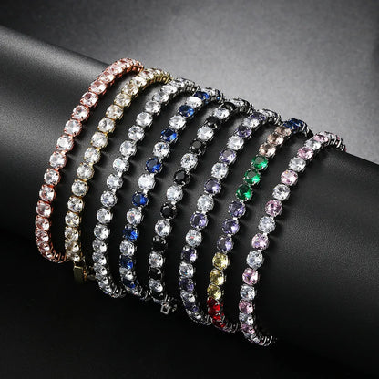 Lady Geometric Copper Plating Inlay Zircon Bracelets