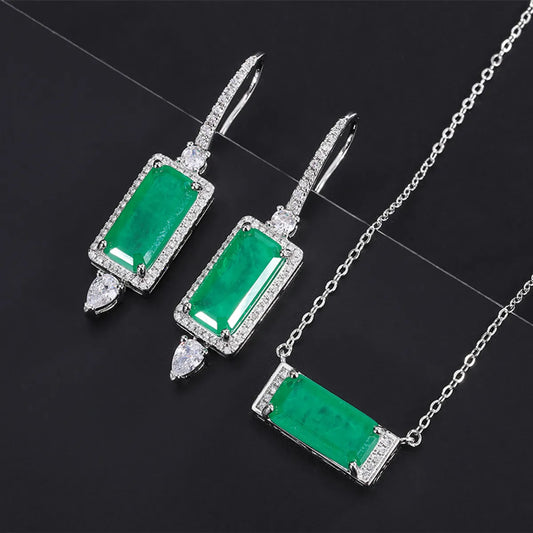 Lady Geometric Metal Artificial Gemstones Unisex Jewelry Set 1 Piece