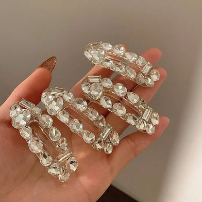 Lady Geometric Rhinestone Hair Clip