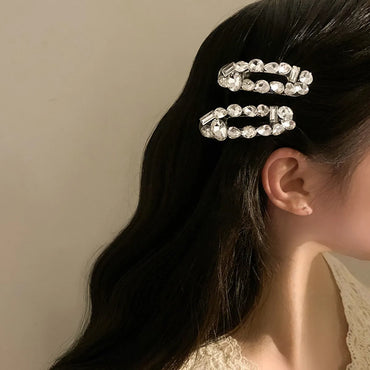 Lady Geometric Rhinestone Hair Clip