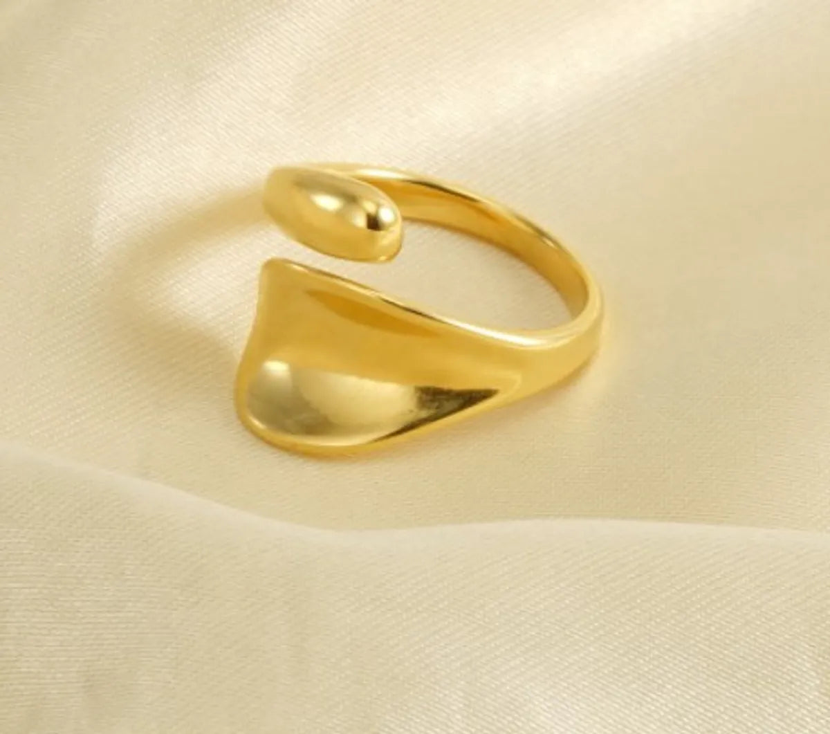 Lady Geometric Stainless Steel Gold Plated Gold Plated Open Ring