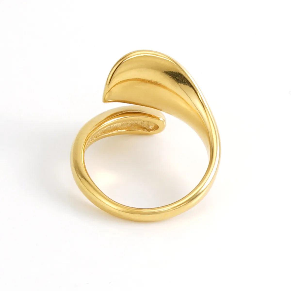 Lady Geometric Stainless Steel Gold Plated Gold Plated Open Ring