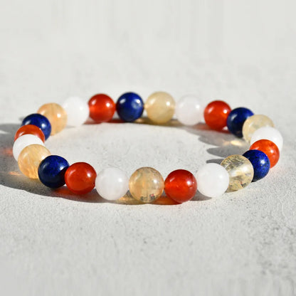 Lady Handmade Multicolor Artificial Crystal Natural Stone Bracelets In Bulk