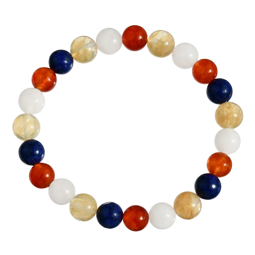 Lady Handmade Multicolor Artificial Crystal Natural Stone Bracelets In Bulk