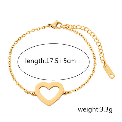 Lady Heart Shape 304 Stainless Steel Bracelets In Bulk