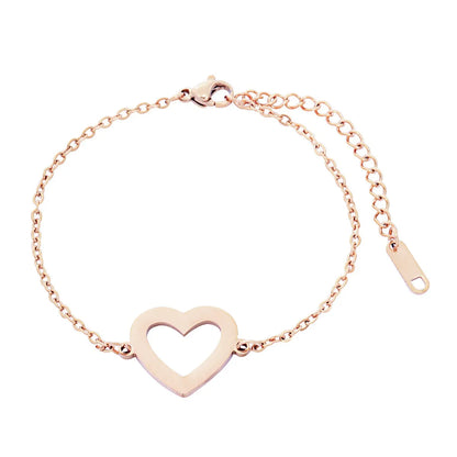 Lady Heart Shape 304 Stainless Steel Bracelets In Bulk