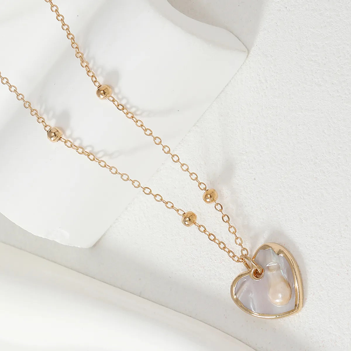 Lady Heart Shape Alloy Plating Gold Plated Women's Pendant Necklace