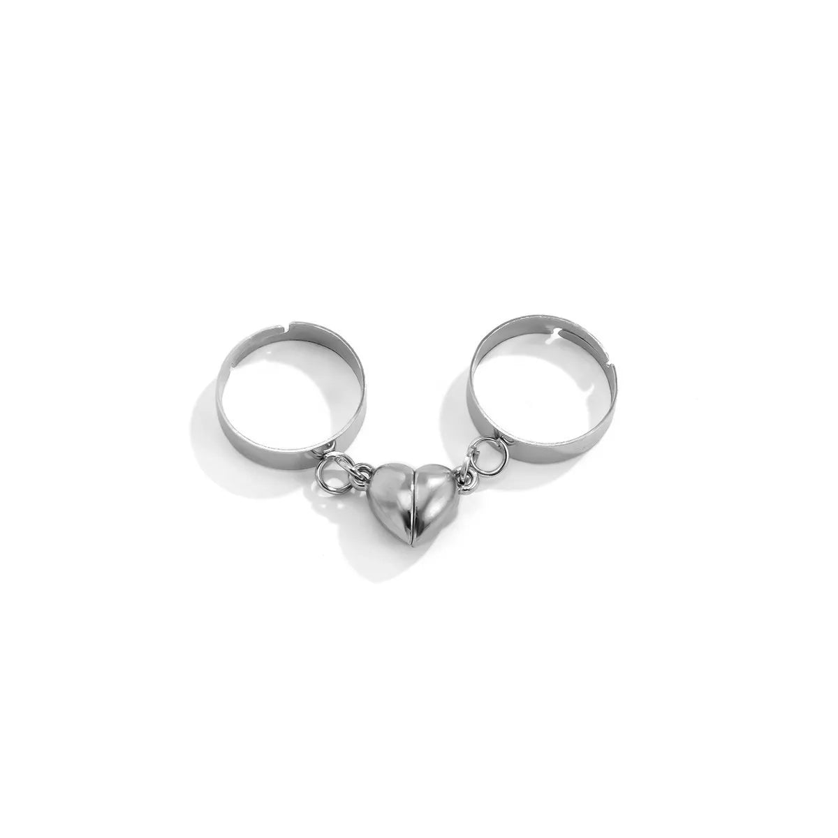 Lady Heart Shape Alloy Plating Women'S Open Ring 1 Pair