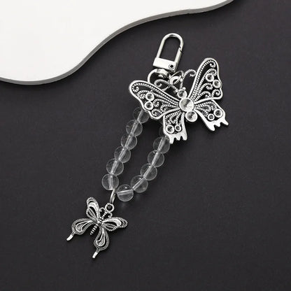 Lady Heart Shape Butterfly Metal Plating Chain Bag Pendant