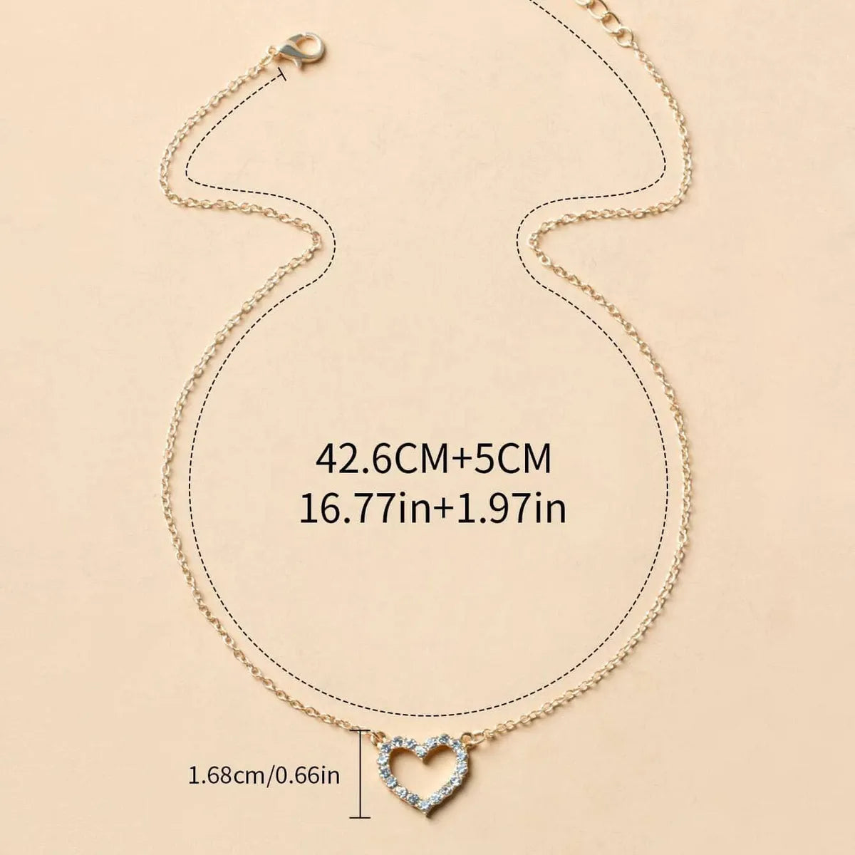 Lady Heart Shape Gold Plated Rhinestones Alloy Wholesale Necklace