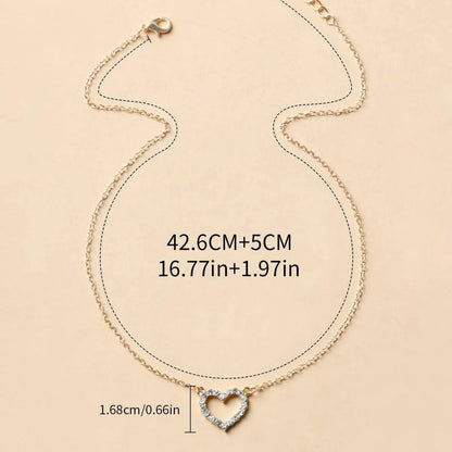 Lady Heart Shape Gold Plated Rhinestones Alloy Wholesale Necklace