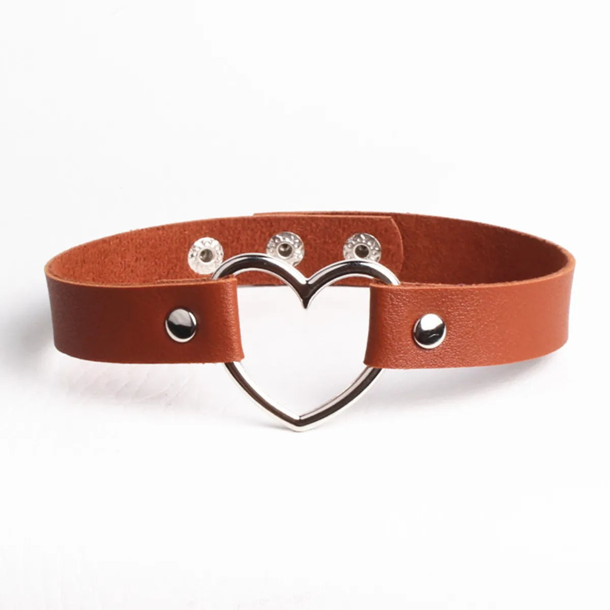 Lady Heart Shape Pu Leather Wholesale Necklace