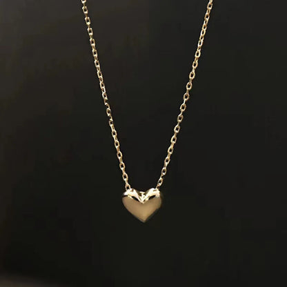 Lady Heart Shape Sterling Silver Plating 14k Gold Plated Necklace