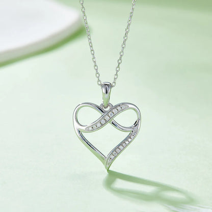 Lady Heart Shape Sterling Silver Plating Inlay Moissanite Rose Gold Plated Gold Plated Silver Plated Pendant Necklace