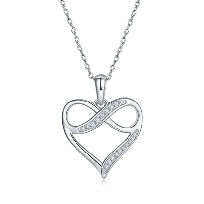 Lady Heart Shape Sterling Silver Plating Inlay Moissanite Rose Gold Plated Gold Plated Silver Plated Pendant Necklace