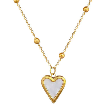 Lady Heart Shape Titanium Steel Plating Gold Plated Pendant Necklace