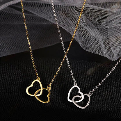 Lady Heart Shape Titanium Steel Plating Pendant Necklace