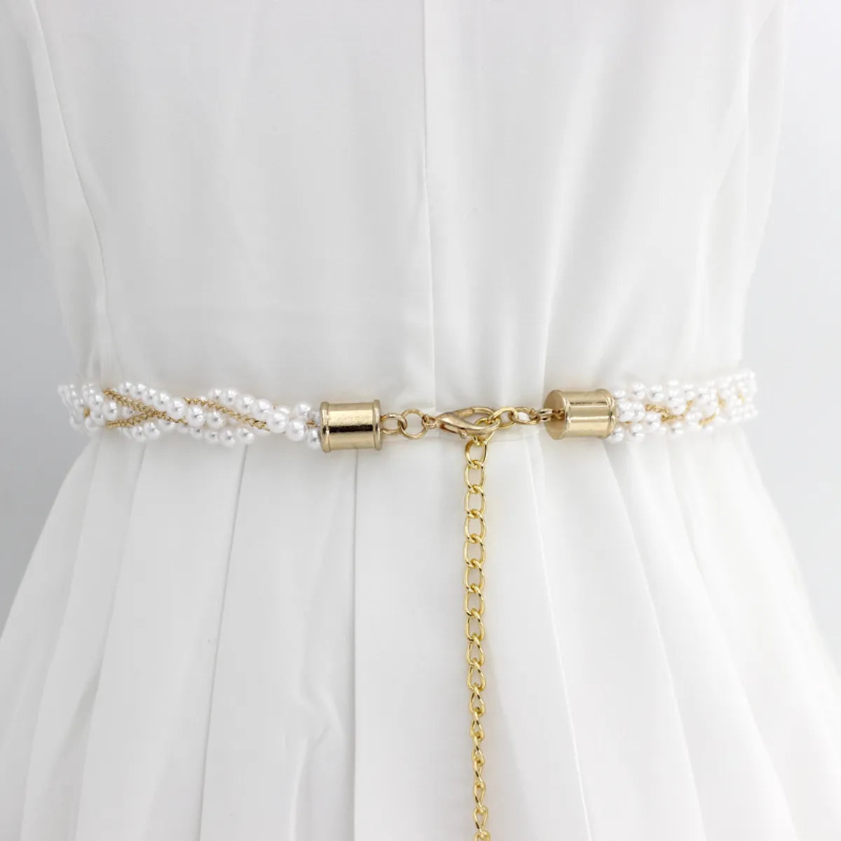 Lady Imitation Pearl Alloy Beaded Plating Women'S Corset Belts 1 Piece