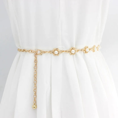 Lady Imitation Pearl Alloy Beaded Plating Women'S Corset Belts 1 Piece