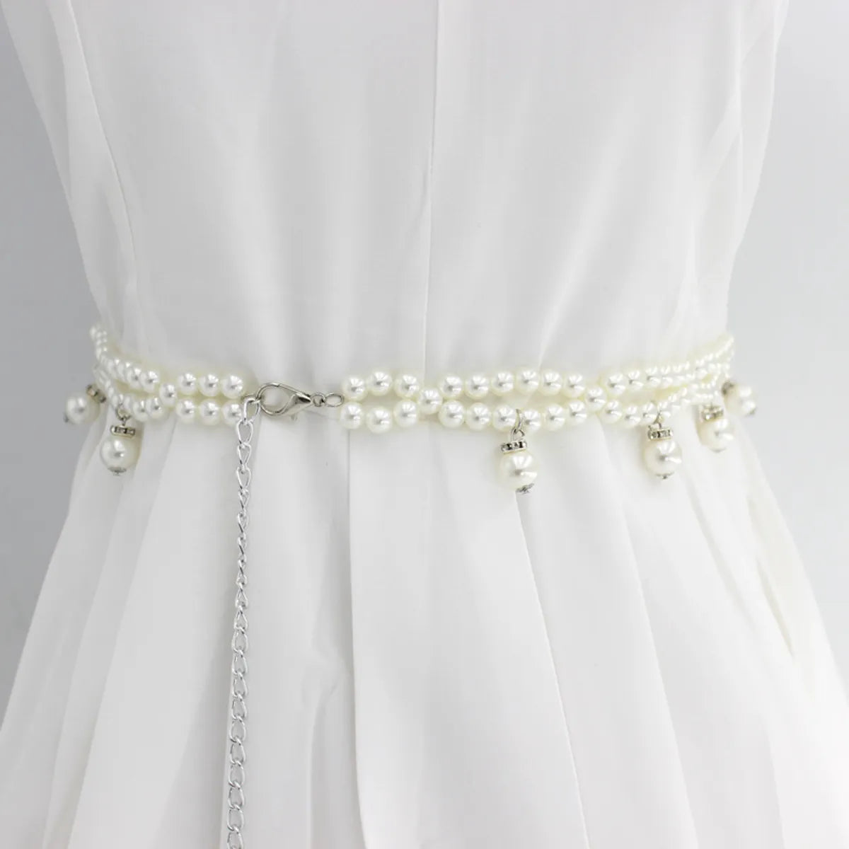 Lady Imitation Pearl Alloy Beaded Plating Women'S Corset Belts 1 Piece