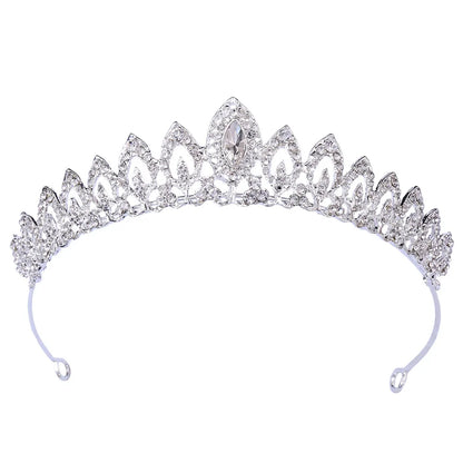 Lady Leaf Alloy Inlay Rhinestones Crown 1 Piece