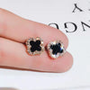 Lady Leaf Artificial Crystal Alloy Inlay Zircon Women'S Drop Earrings