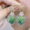 Lady Leaf Artificial Crystal Alloy Inlay Zircon Women'S Drop Earrings