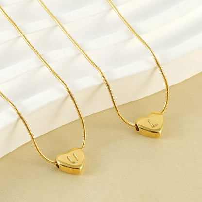 Lady Letter Heart Shape Stainless Steel Titanium Steel Plating Titanium Steel Necklace