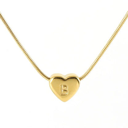 Lady Letter Heart Shape Stainless Steel Titanium Steel Plating Titanium Steel Necklace