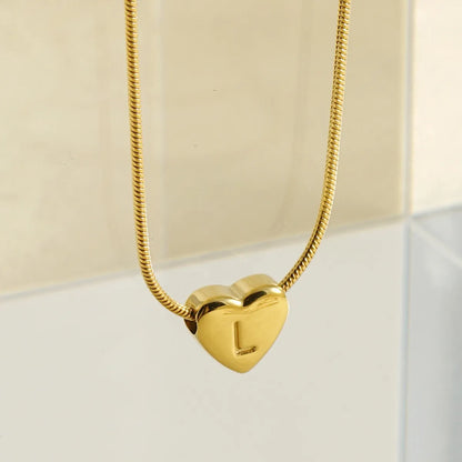 Lady Letter Heart Shape Stainless Steel Titanium Steel Plating Titanium Steel Necklace