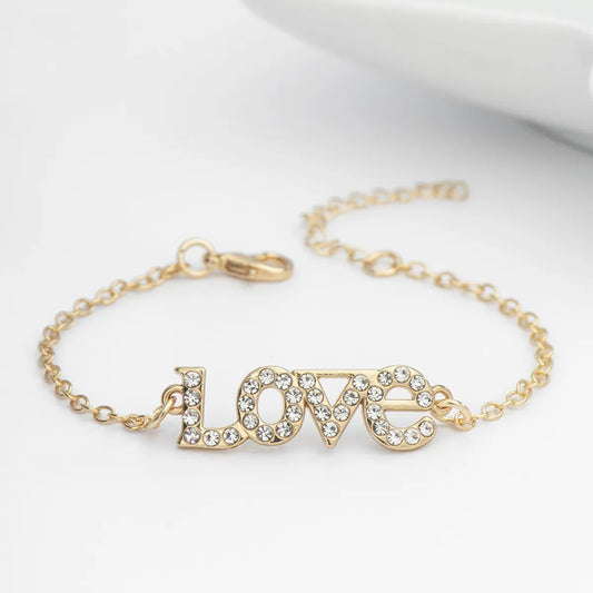 Lady Letter Rhinestones Alloy Wholesale Bracelets