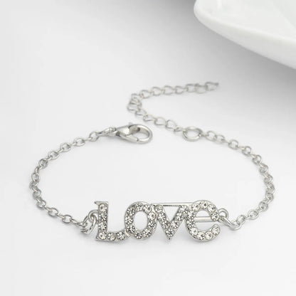 Lady Letter Rhinestones Alloy Wholesale Bracelets