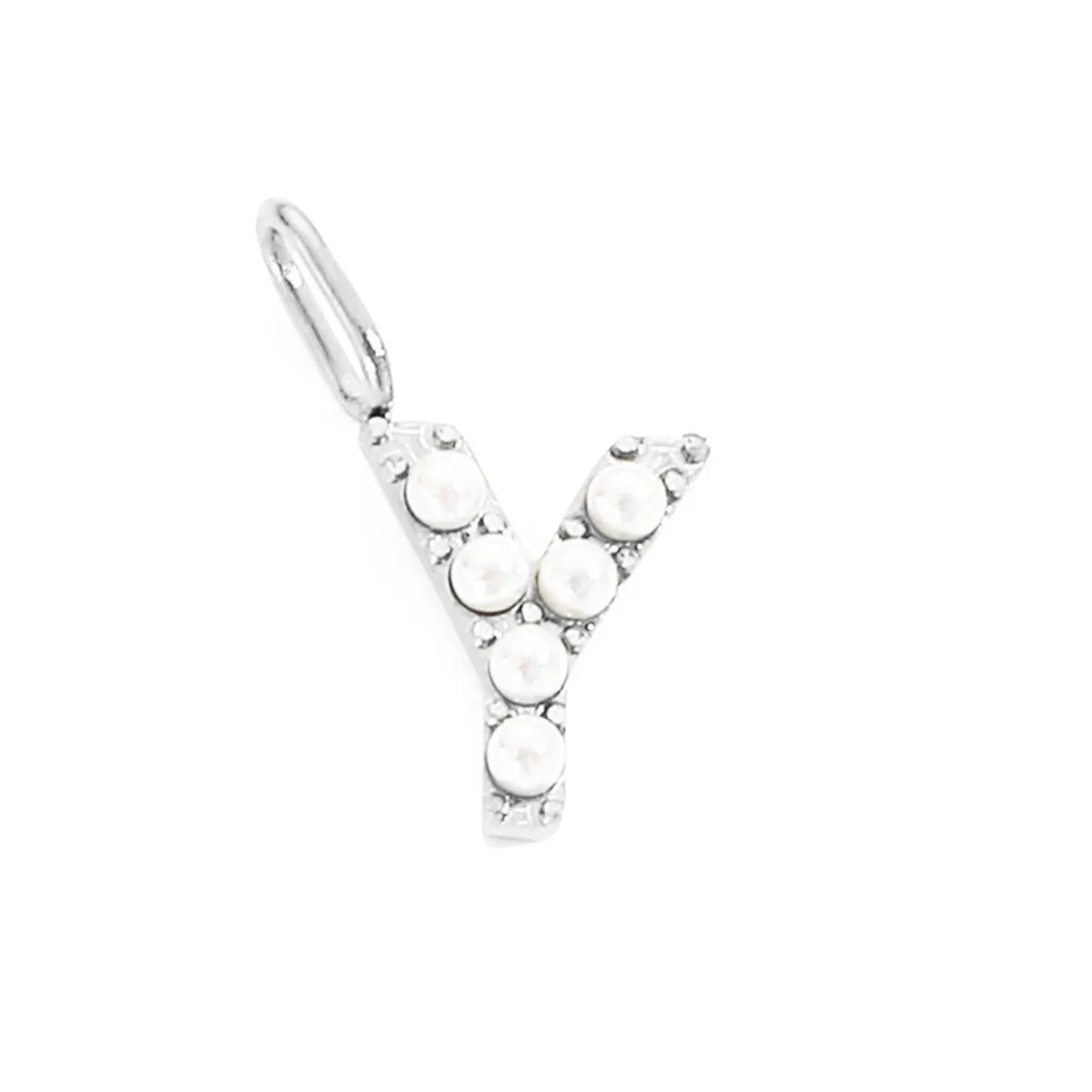 Lady Letter Stainless Steel Plating Inlay Artificial Pearls Charms Jewelry Accessories