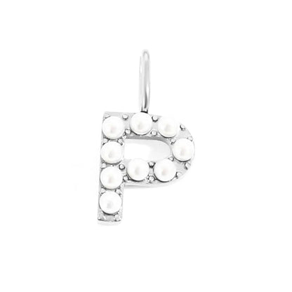 Lady Letter Stainless Steel Plating Inlay Artificial Pearls Charms Jewelry Accessories