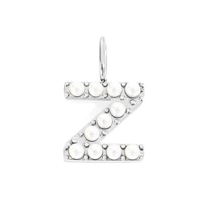 Lady Letter Stainless Steel Plating Inlay Artificial Pearls Charms Jewelry Accessories