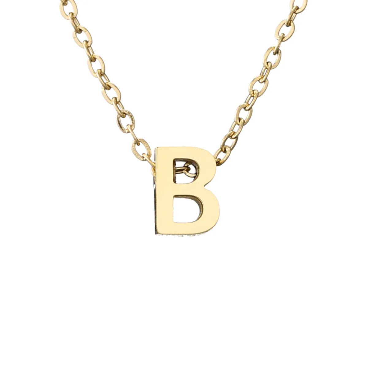 Lady Letter Stainless Steel Titanium Steel Plating Pendant Necklace